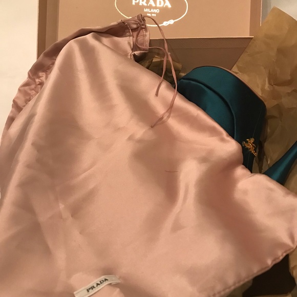 🌸💝PRADA Satin Platform Turquoise Heels Size 8🎁 - Picture 6 of 6